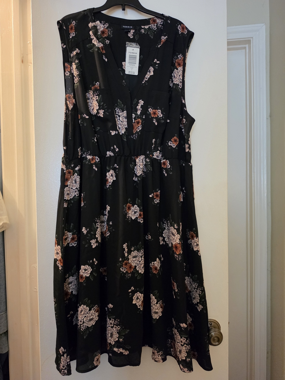 torrid Black Dress with Blush Floral Accent